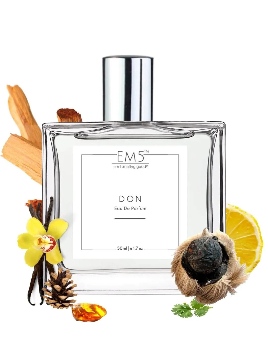 EM5™ Don Unisex Perfume EDP Spray for Men & Women | Woody Powdery Warm Spicy Fragrance Accords | Luxury Gift for Him / Her | Variants Available: 50 ml Spray / 15 ml Spray