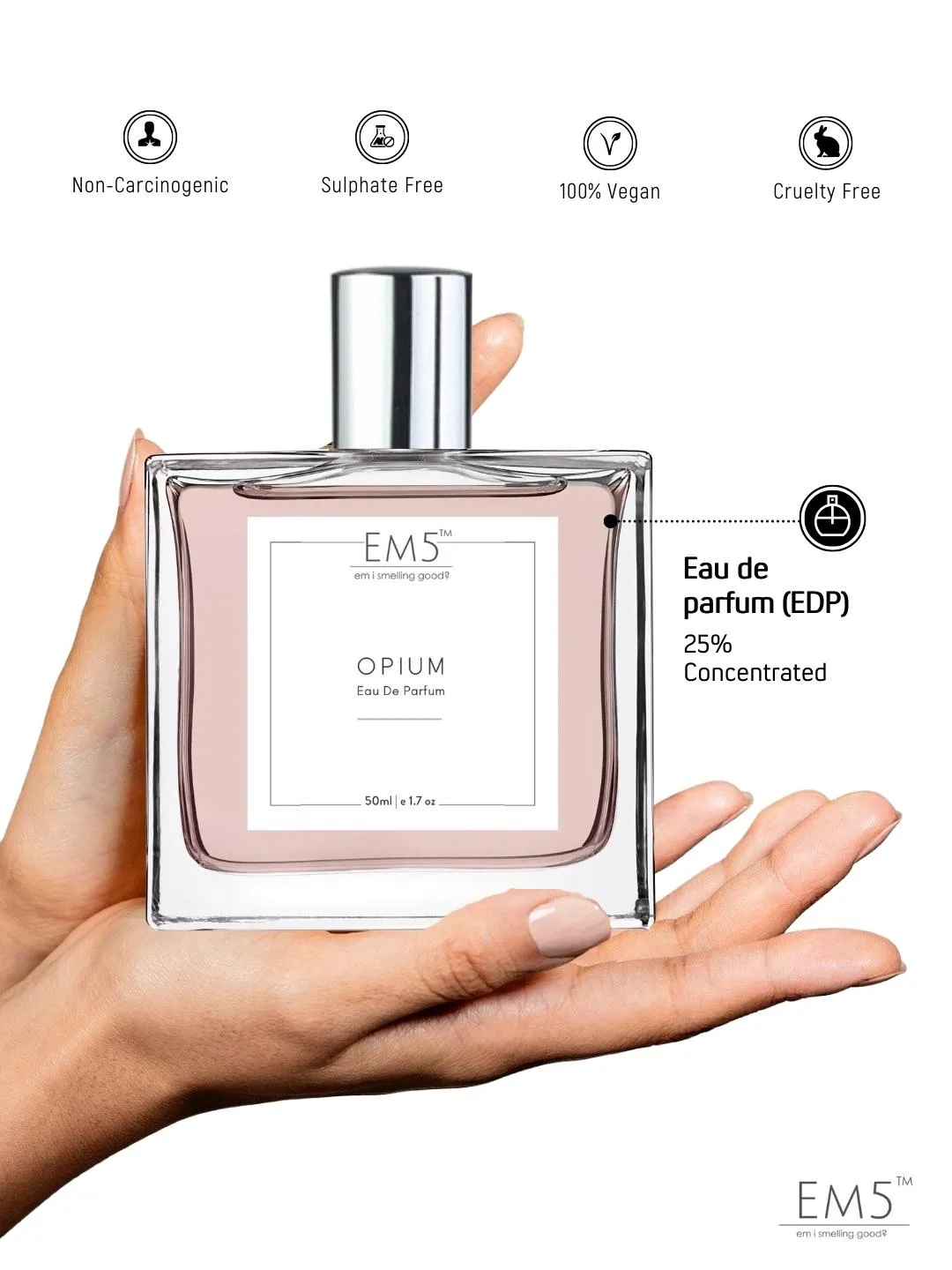 EM5™ Opium Perfume EDP Spray for Women | Vanilla Coffee White Floral Fragrance Accords | Luxury Gift for Her | Variants Available: 50 ml Spray / 15 ml Spray