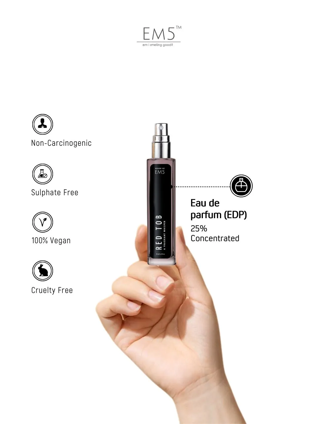 EM5™ Red Tob Unisex Perfume EDP Spray for Men & Women | Spicy Tobacco Woody Fragrance Accords | Luxury Gift for Him / Her | Variants Available: 50 ml Spray / 15 ml Spray