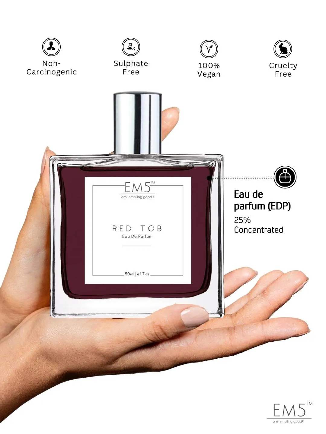 EM5™ Red Tob Unisex Perfume EDP Spray for Men & Women | Spicy Tobacco Woody Fragrance Accords | Luxury Gift for Him / Her | Variants Available: 50 ml Spray / 15 ml Spray