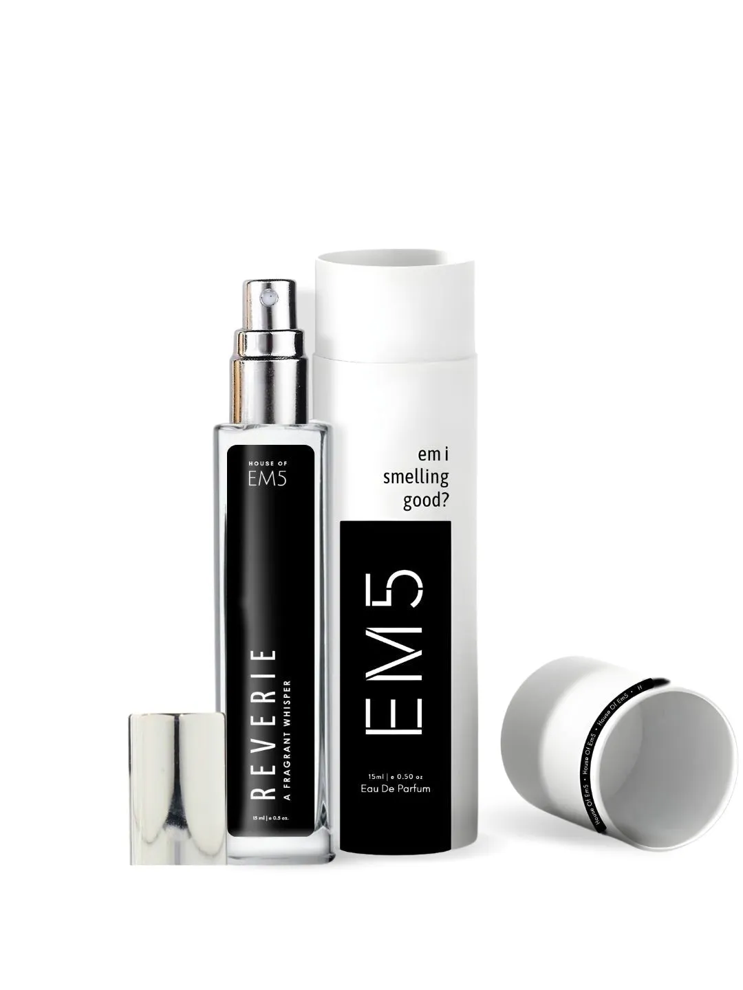 EM5™ Reverie Perfume for Men | Eau De Parfum Spray | Powdery Iris Fresh Spicy Fragrance Accords | Luxury Gift for Him | Sizes Available: 50 ml / 15 ml