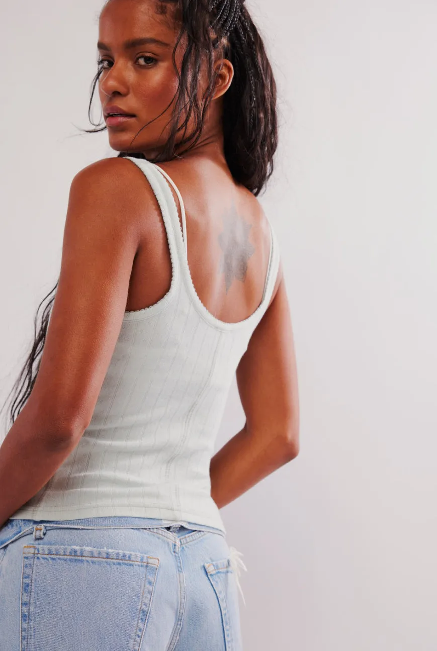 END GAME POINTELLE TANK - PALE AQUA