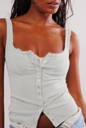 END GAME POINTELLE TANK - PALE AQUA