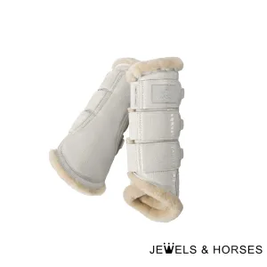 Eskadron Tendon Boots - Platinum Croco Fauxfur Tendon Boots - Pearl Grey