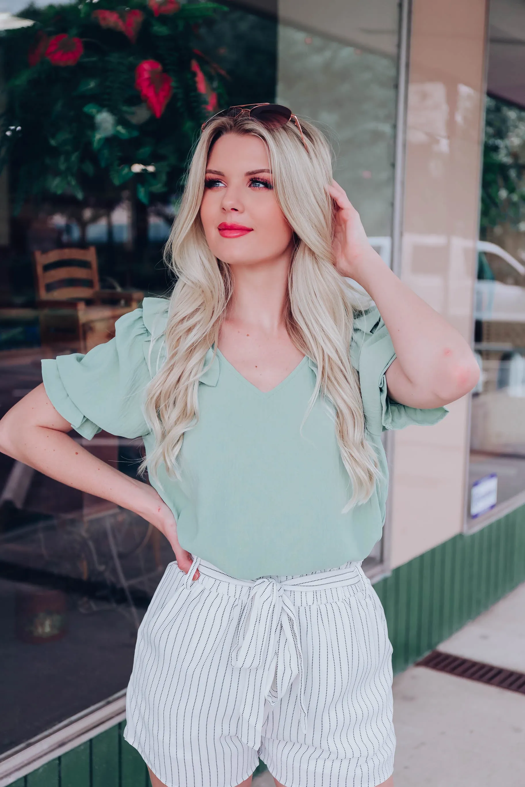 Essie Puff Sleeve Blouse - Sage