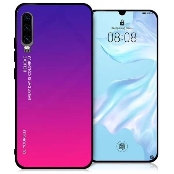 Etui Gradient Glass Case - Huawei P30 - Warm Sunset