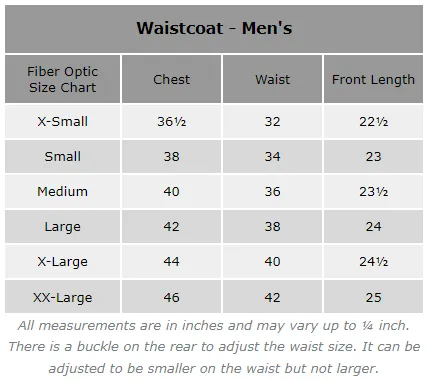 Fiber Optic Waistcoat Front and Back Lit