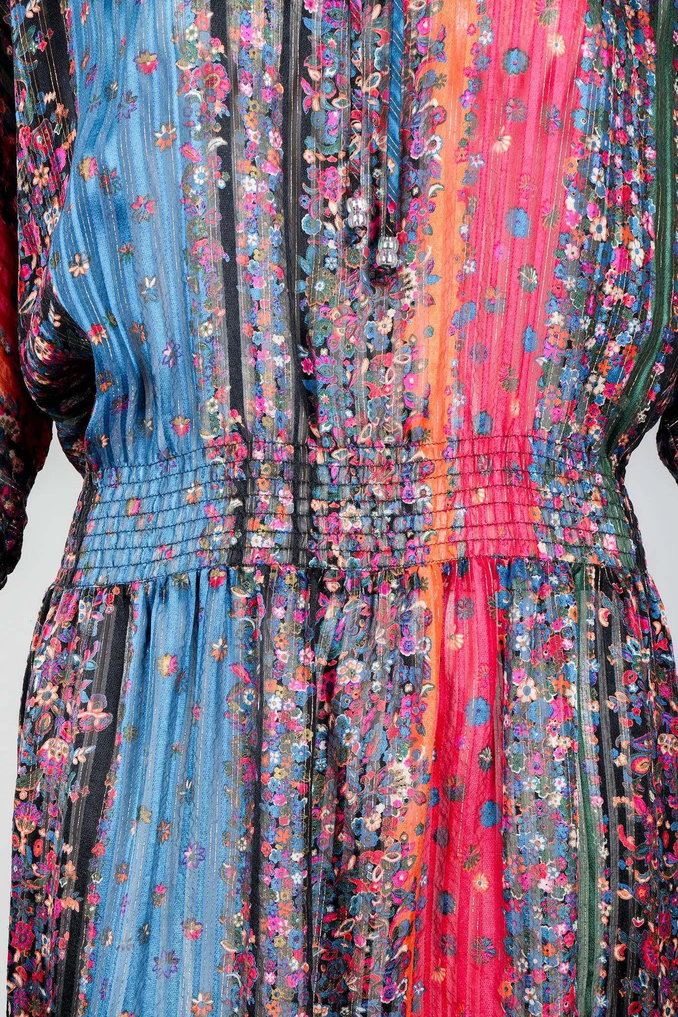 Floral Stripe Chiffon Dress