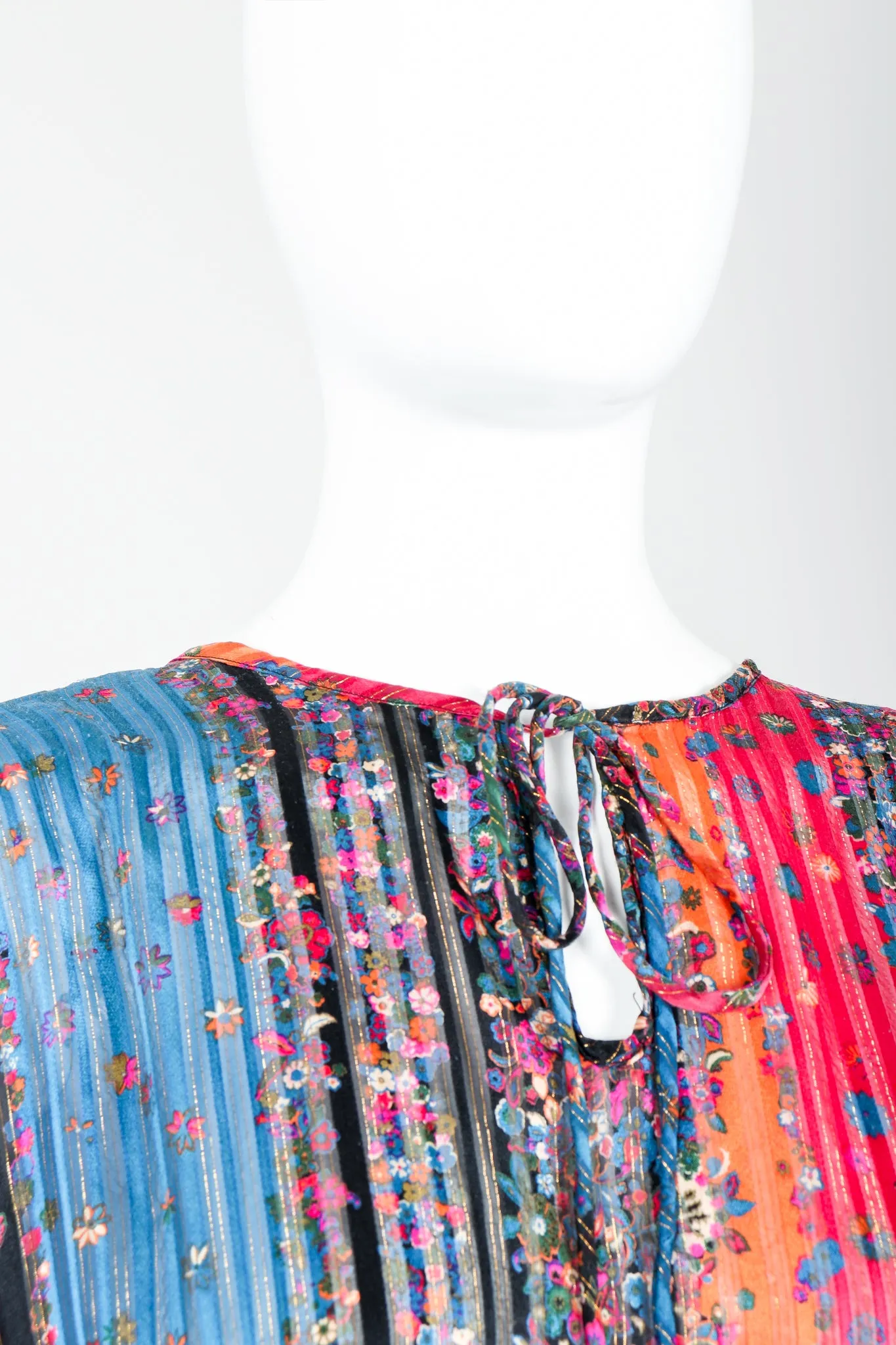 Floral Stripe Chiffon Dress