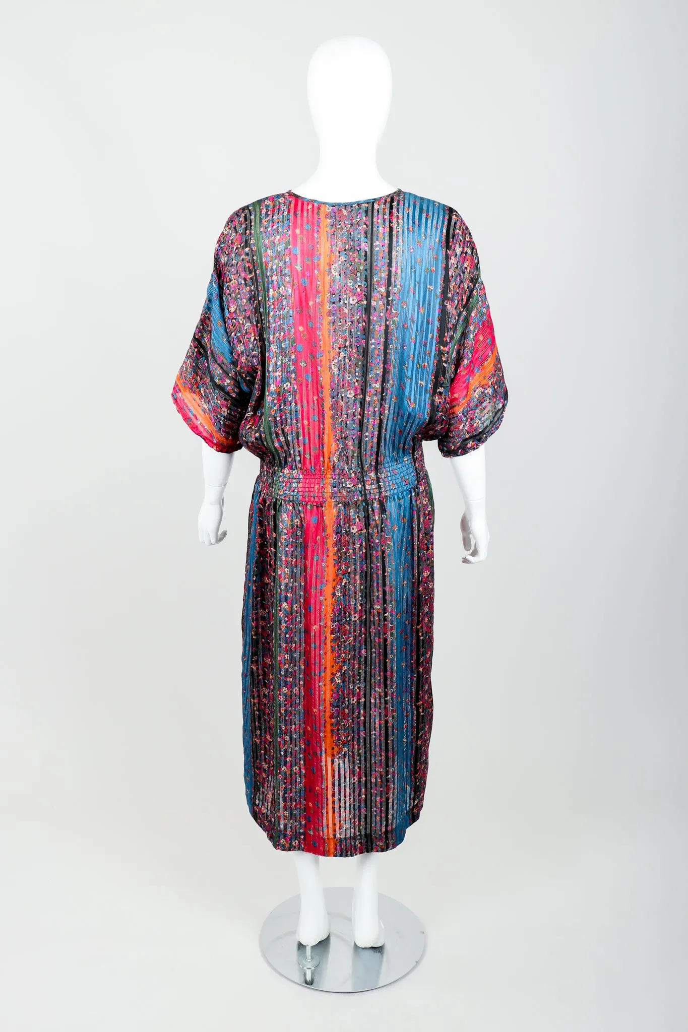 Floral Stripe Chiffon Dress