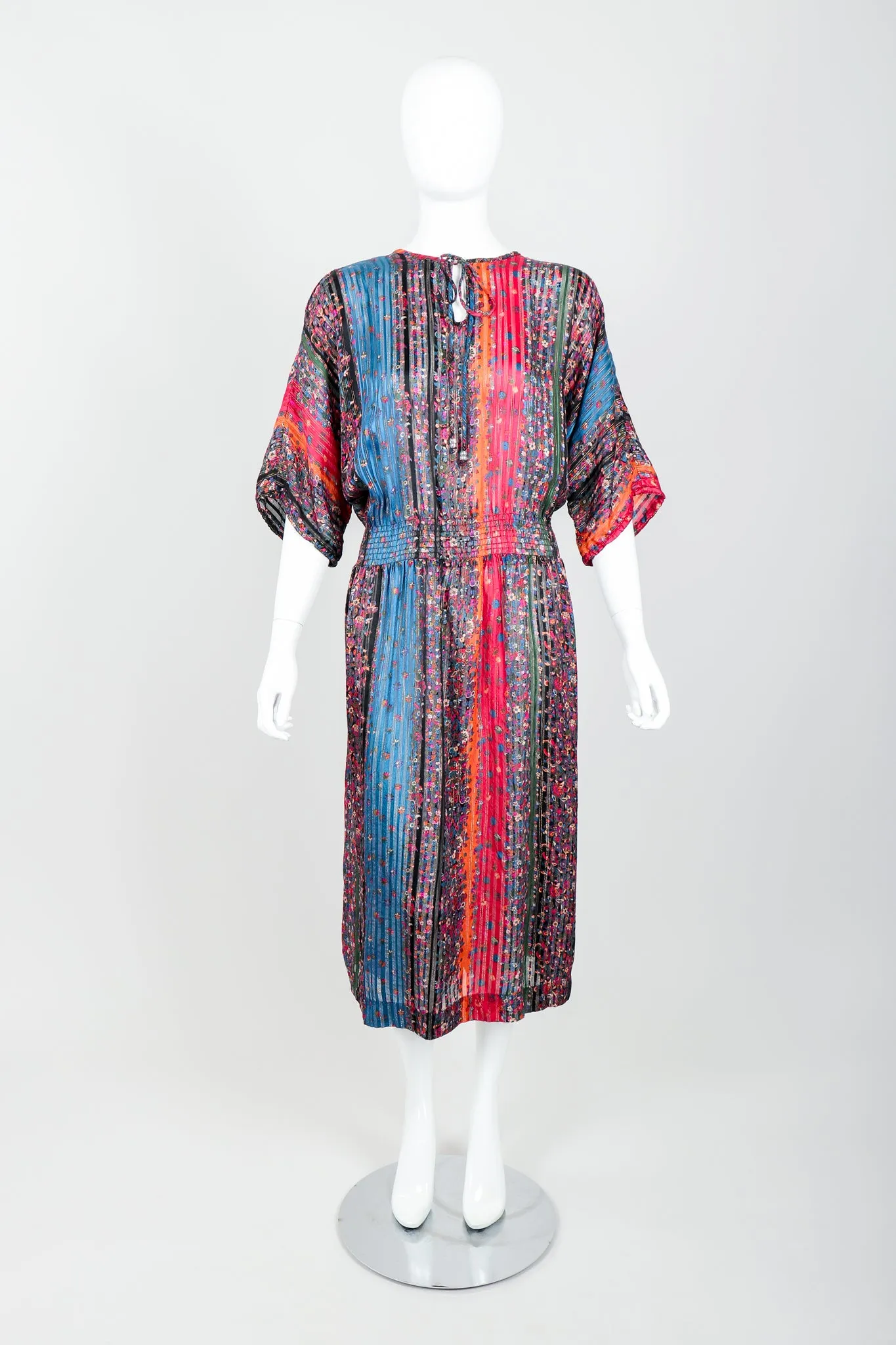 Floral Stripe Chiffon Dress