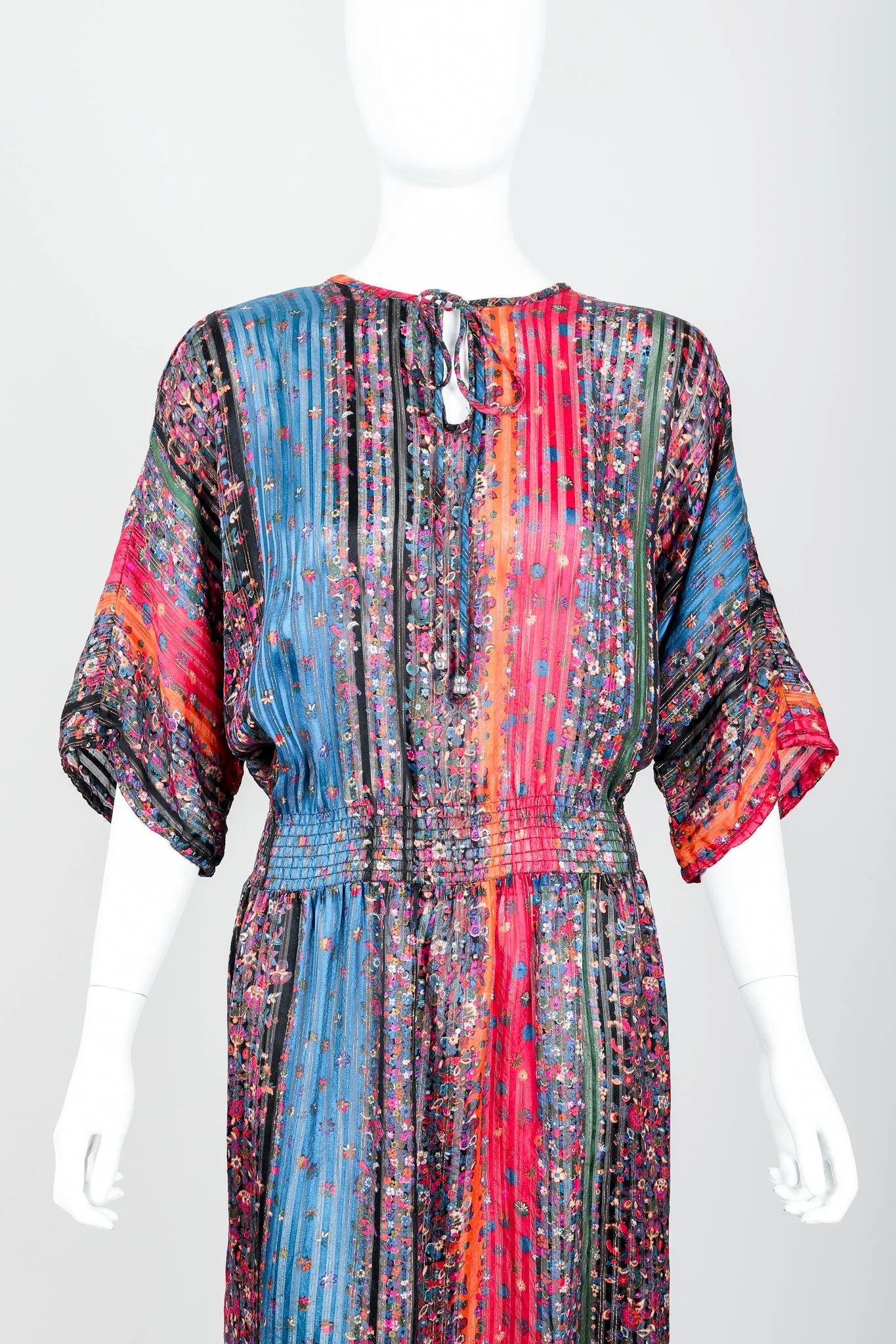 Floral Stripe Chiffon Dress