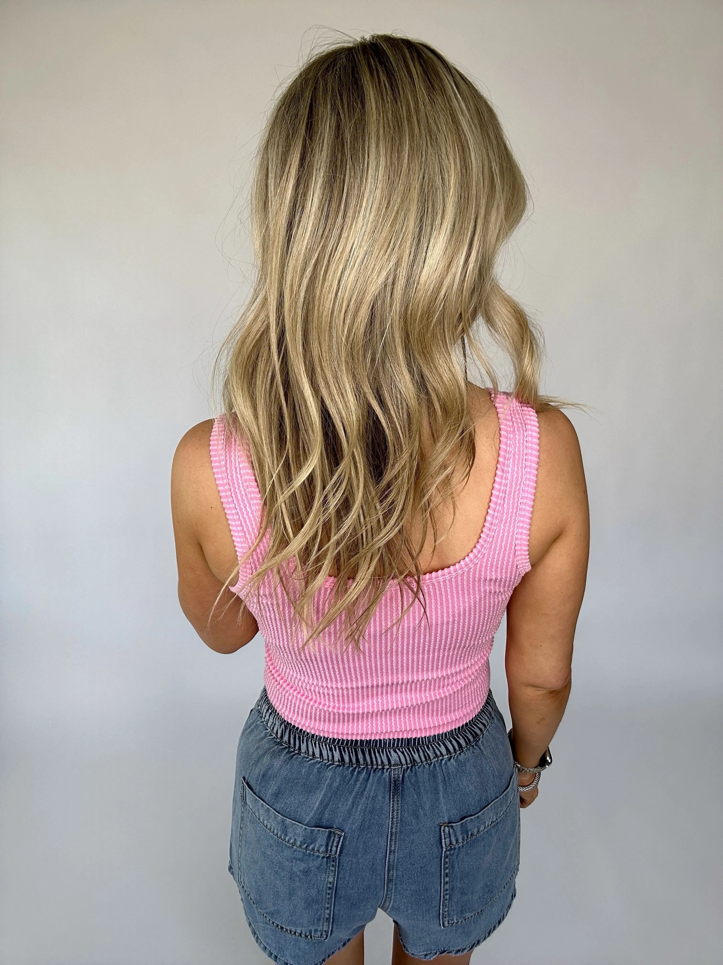 Fun In The Sun Cropped Tank - Pink
