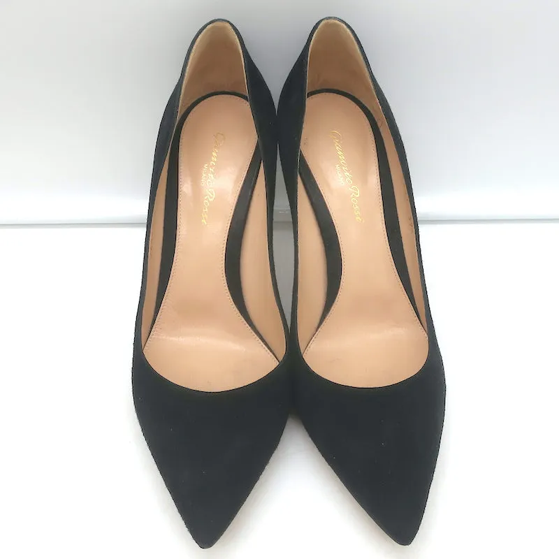Gianvito Rossi Gianvito 85 Pumps Black Suede Size 39.5 Pointed Toe Heels