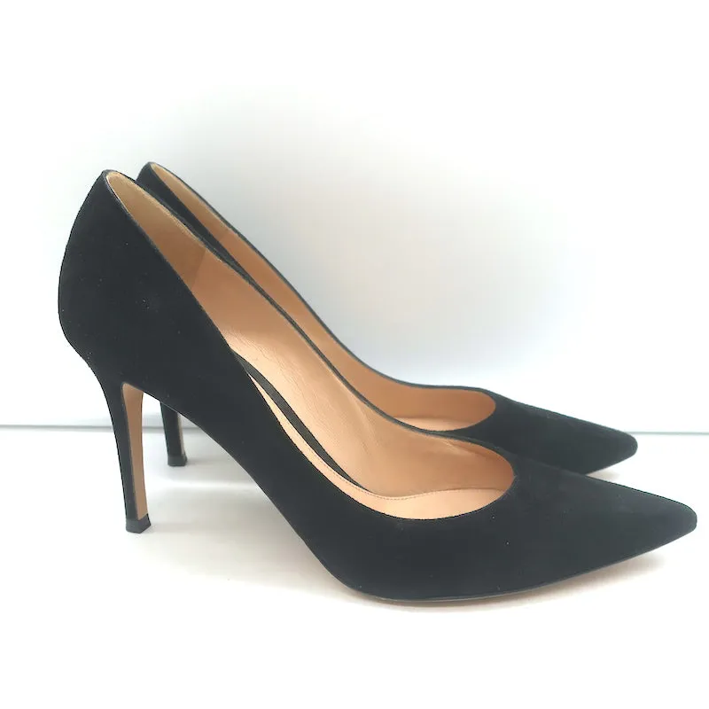 Gianvito Rossi Gianvito 85 Pumps Black Suede Size 39.5 Pointed Toe Heels