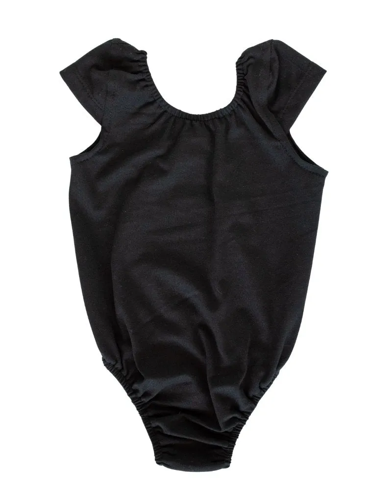Girls Solid Maggie Cap Sleeve Leotard