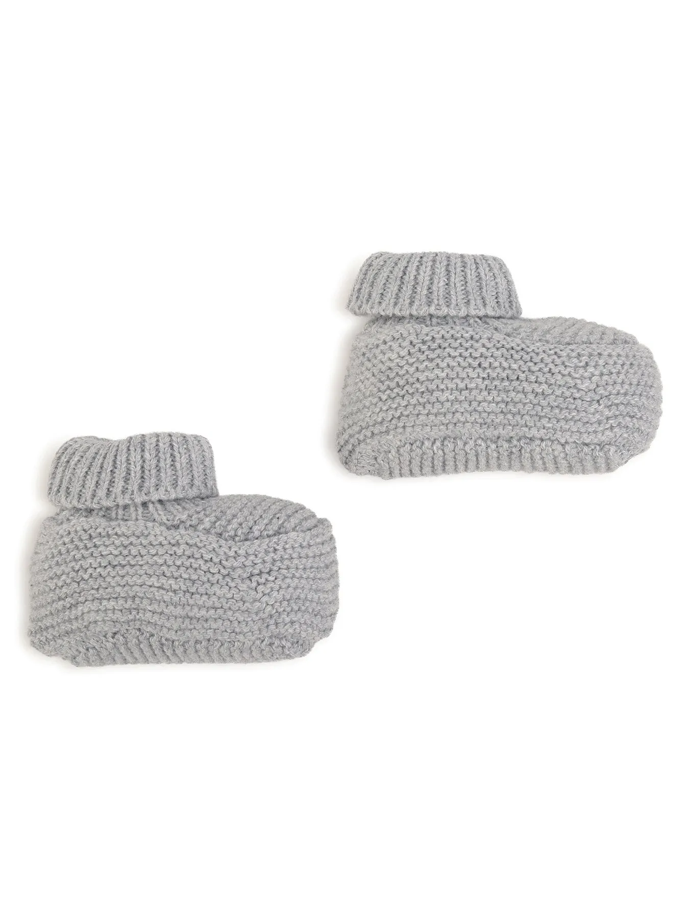 Grey Knitted Hat & Booties Set