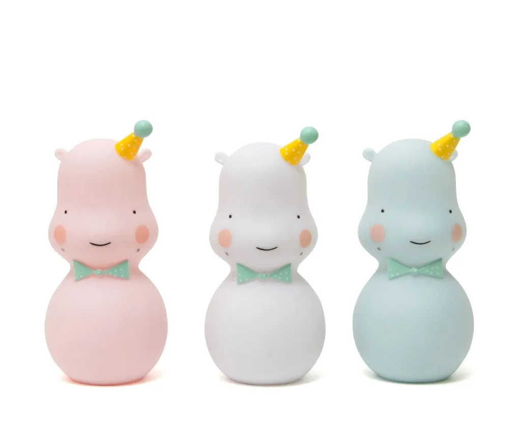 Happy Hippo Night Light, White