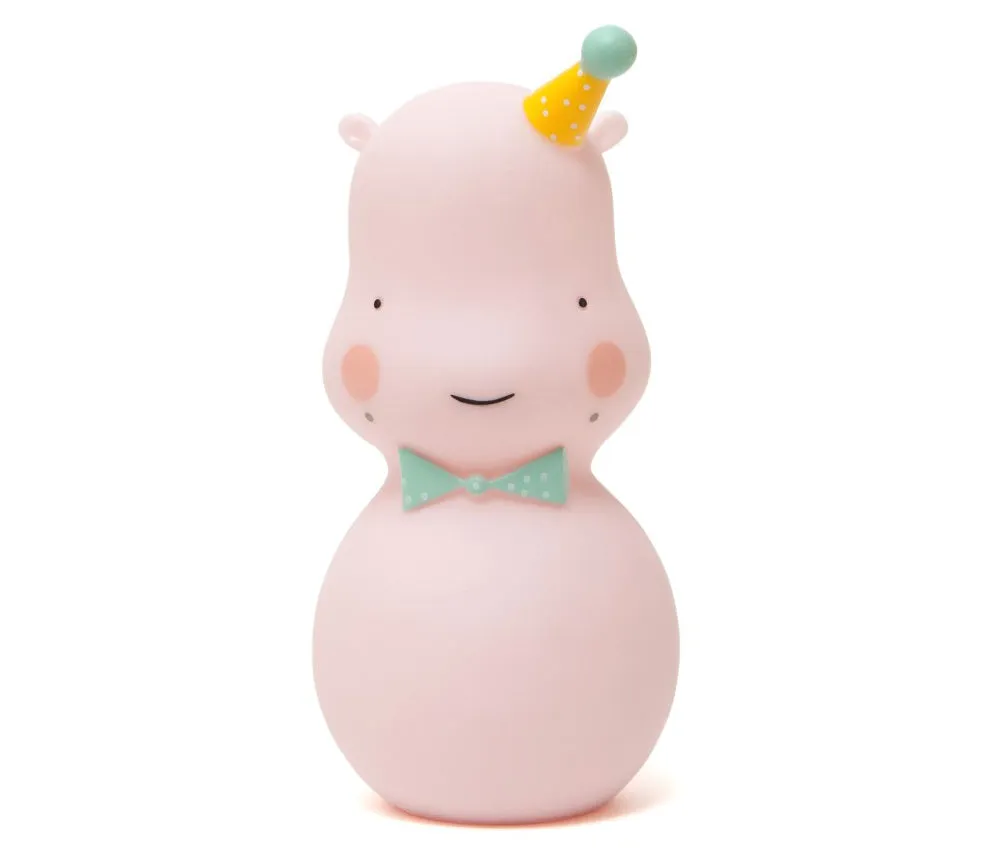 Happy Hippo Night Light, White