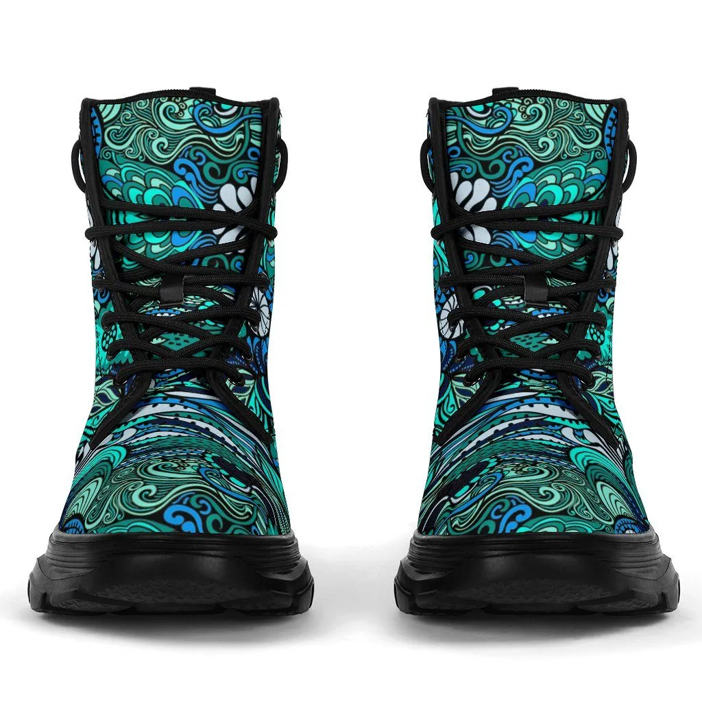 Happy Ocean Chunky Boots
