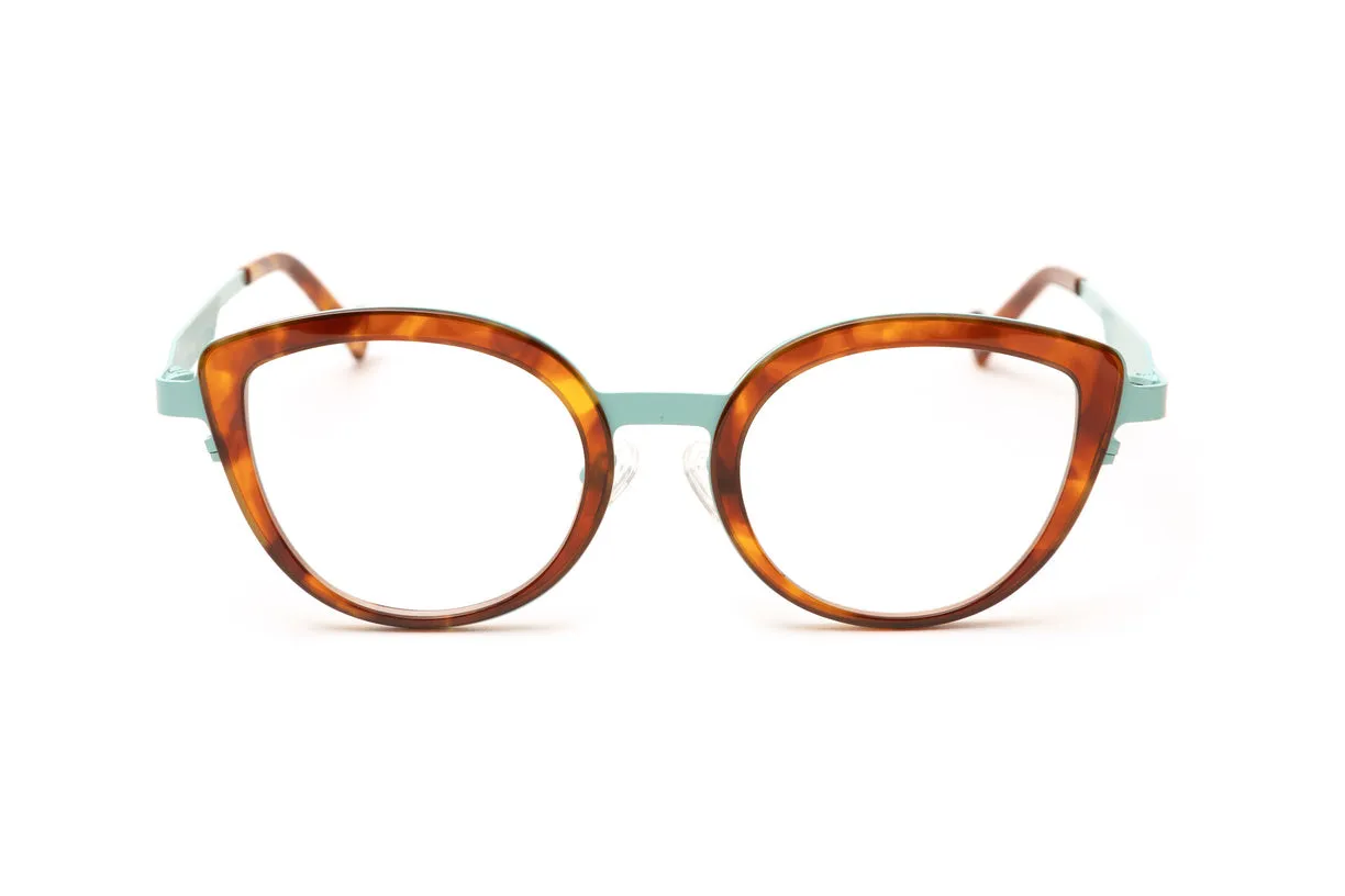 HARBOUR Tortoise & Aqua Blue Women's Reading Glasses, Blue Light Glasses