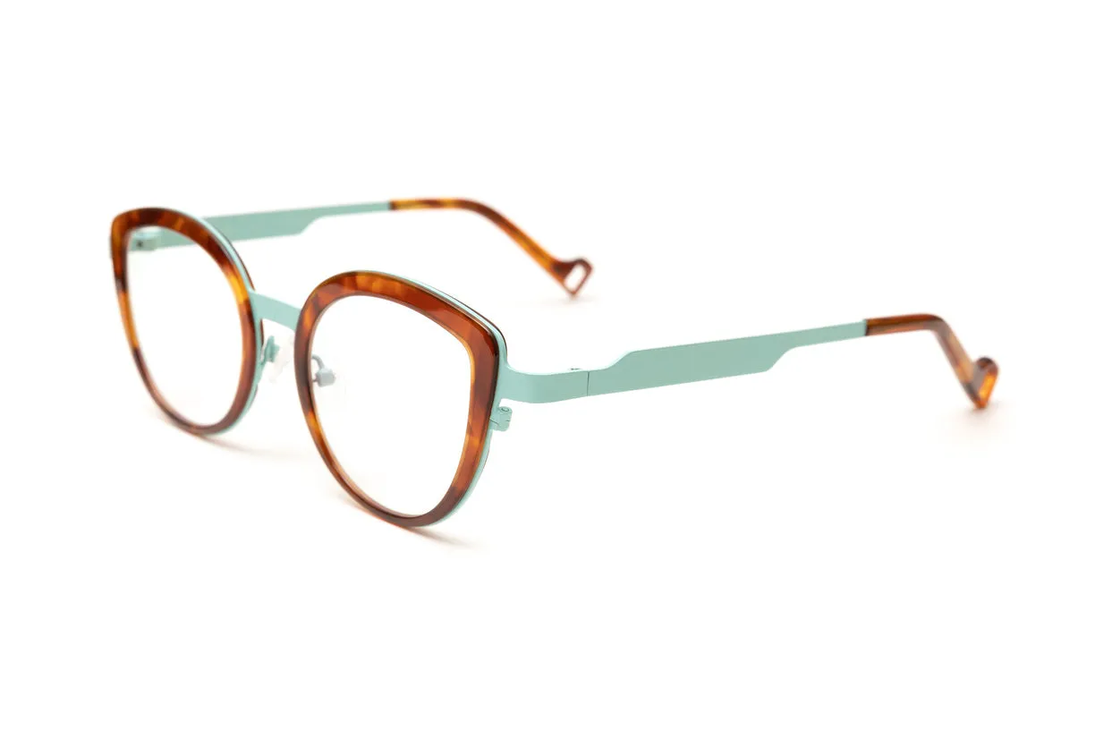 HARBOUR Tortoise & Aqua Blue Women's Reading Glasses, Blue Light Glasses
