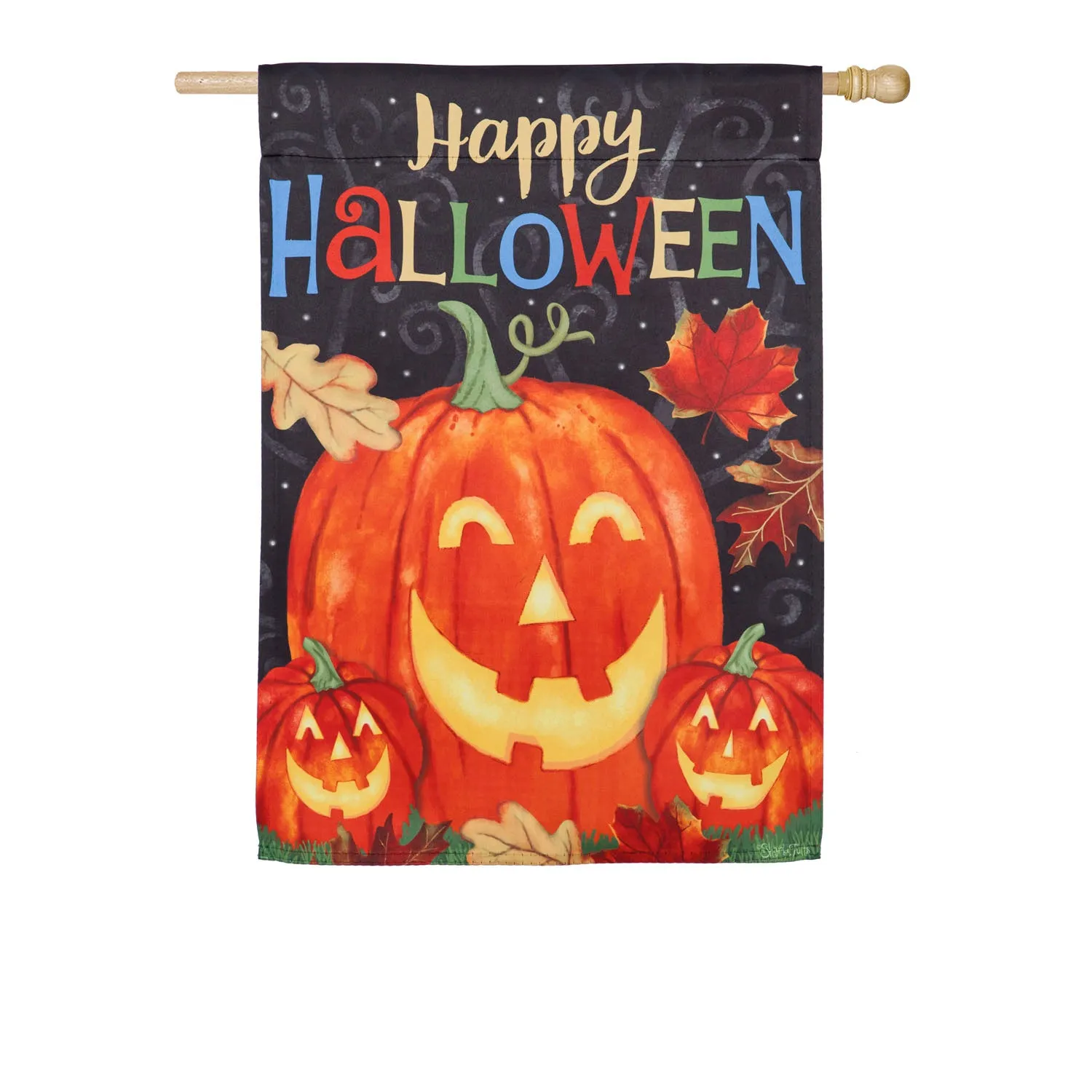 Haunted Halloween House Suede Flag,13s9270