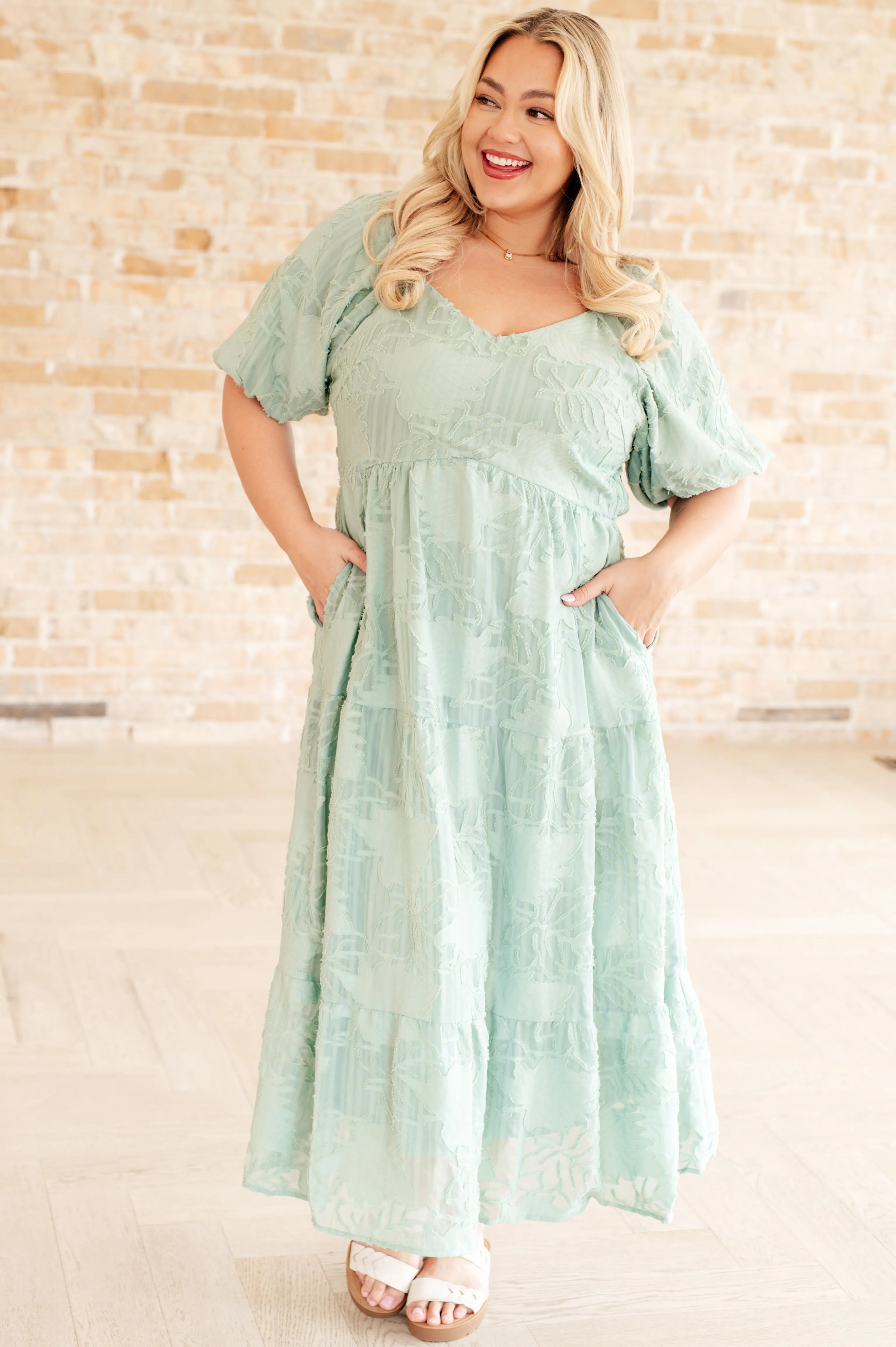 Hazel Blues® |  Power of the Babe Tiered Balloon Sleeve Dress