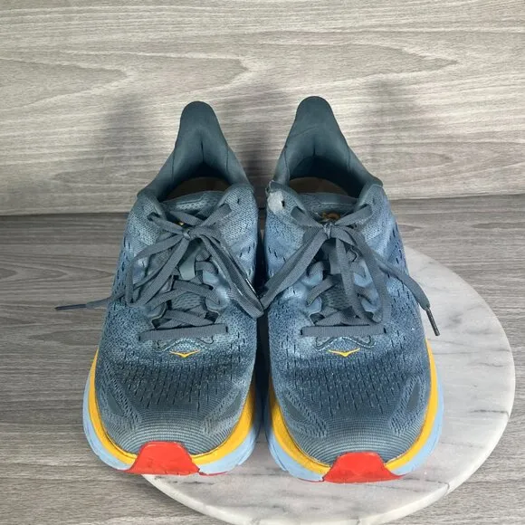 Hoka One One Clifton 8 Mens 10D Running Shoes Goblin Blue Yellow 1119393 GBMS