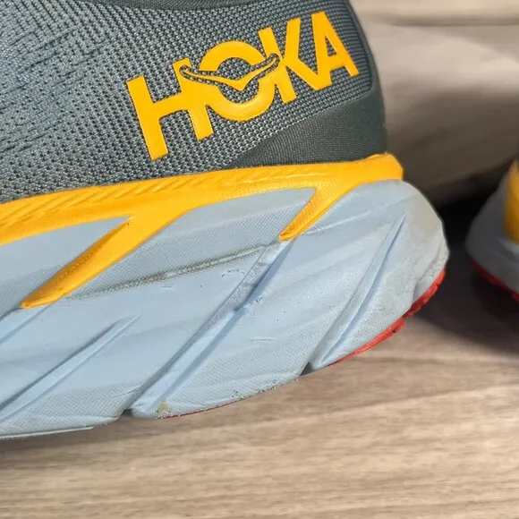 Hoka One One Clifton 8 Mens 10D Running Shoes Goblin Blue Yellow 1119393 GBMS