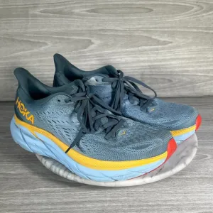 Hoka One One Clifton 8 Mens 10D Running Shoes Goblin Blue Yellow 1119393 GBMS
