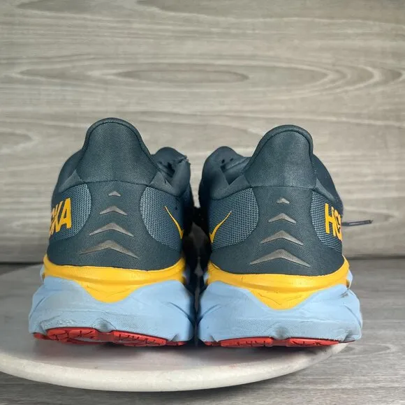 Hoka One One Clifton 8 Mens 10D Running Shoes Goblin Blue Yellow 1119393 GBMS