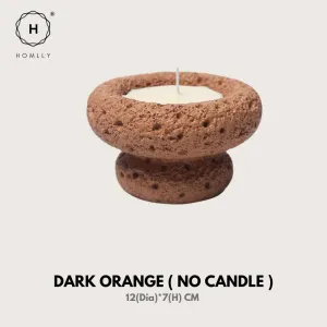 Homlly Nordic Textured Cement Terracotta Tea Light Candle Mushroom Holder (Candle Wax not included)