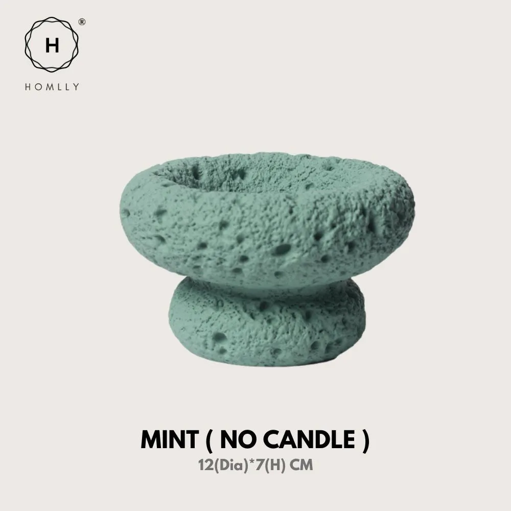 Homlly Nordic Textured Cement Terracotta Tea Light Candle Mushroom Holder (Candle Wax not included)