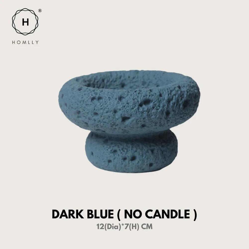 Homlly Nordic Textured Cement Terracotta Tea Light Candle Mushroom Holder (Candle Wax not included)