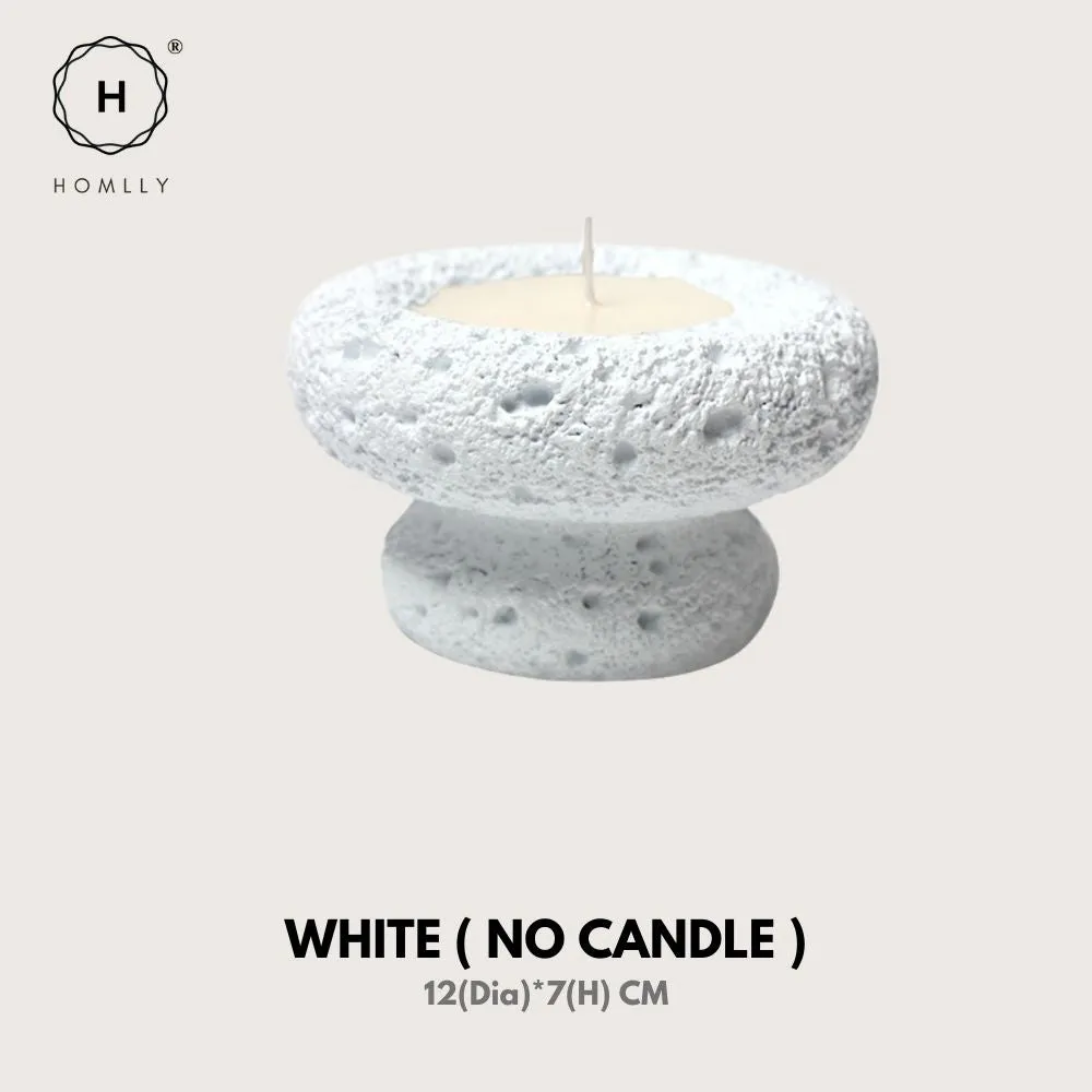 Homlly Nordic Textured Cement Terracotta Tea Light Candle Mushroom Holder (Candle Wax not included)