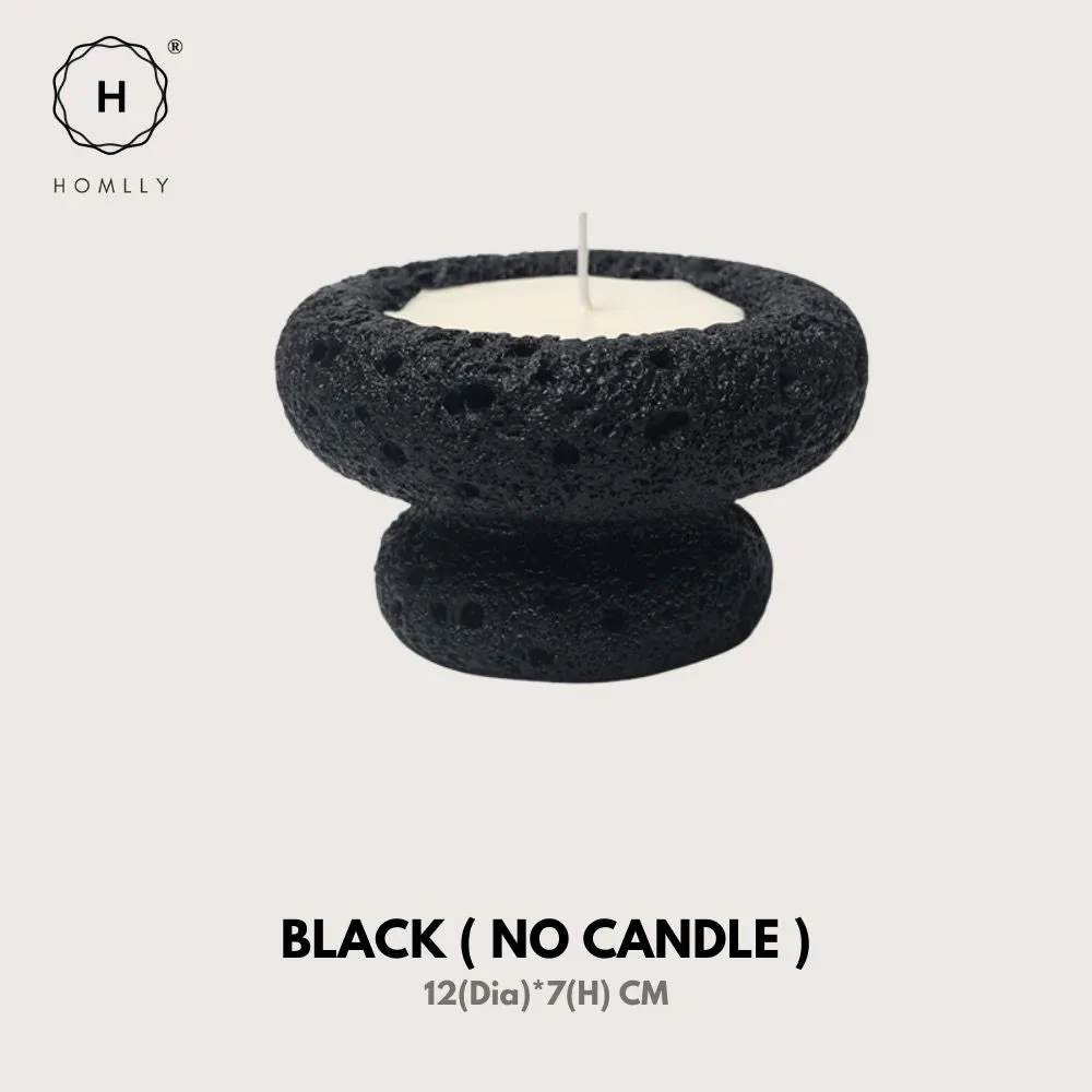 Homlly Nordic Textured Cement Terracotta Tea Light Candle Mushroom Holder (Candle Wax not included)