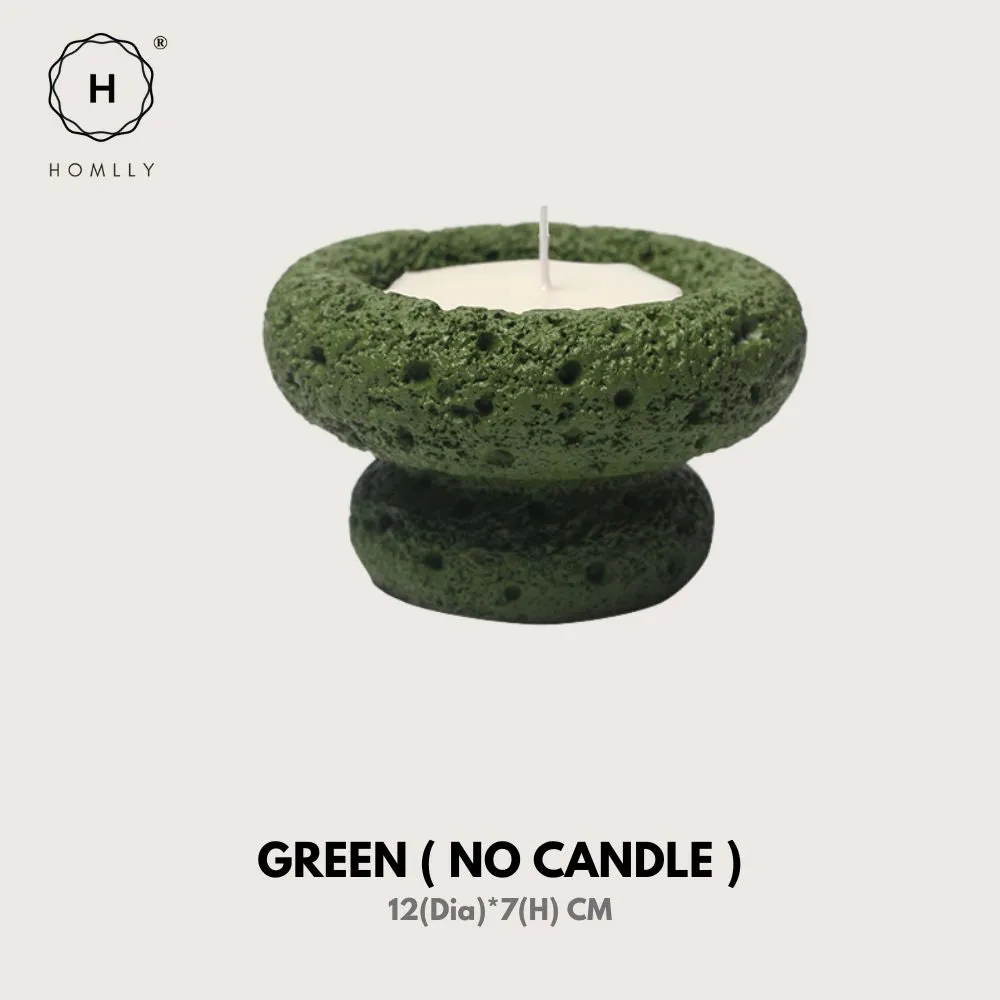 Homlly Nordic Textured Cement Terracotta Tea Light Candle Mushroom Holder (Candle Wax not included)