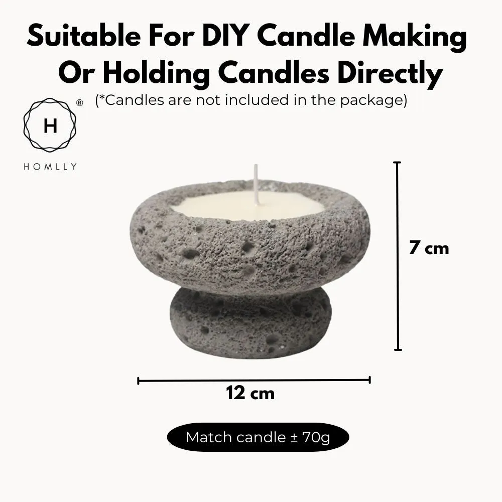 Homlly Nordic Textured Cement Terracotta Tea Light Candle Mushroom Holder (Candle Wax not included)