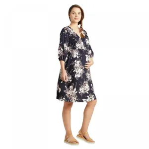 Isabel Maternity by Ingrid & Isabel Floral 3/4 Sleeve Fit And Flare Dress