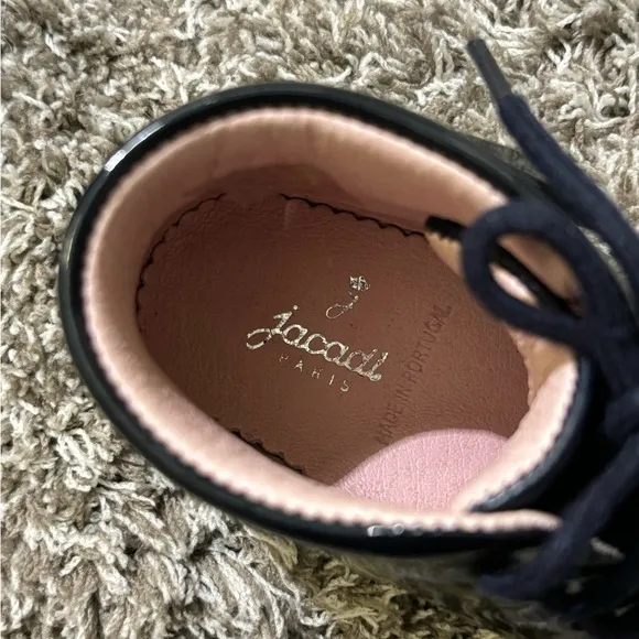 Jacadi baby girls shoes size 20  US size 5 navy blue booties
