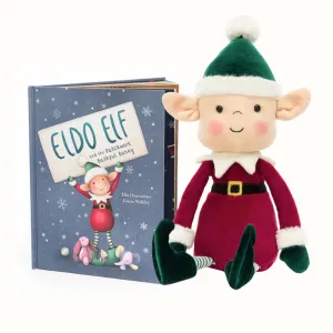Jellycat Eldo Elf And The Patchwork Bashful Bunny Book And Eldo Elf