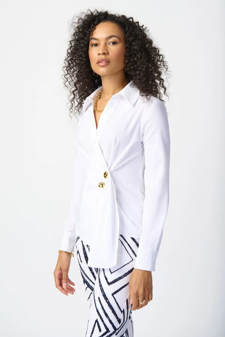 Joseph Ribkoff Stretch Woven Wrap Blouse