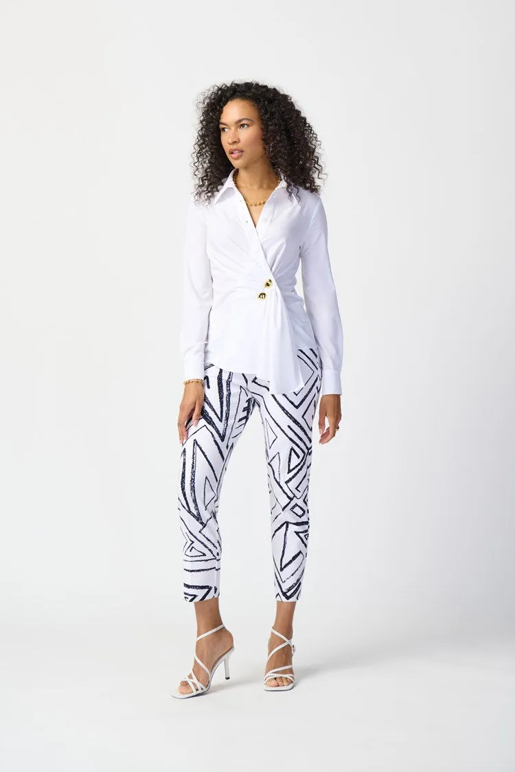 Joseph Ribkoff Stretch Woven Wrap Blouse