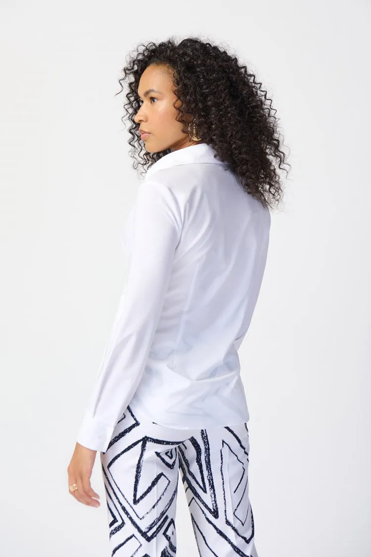 Joseph Ribkoff Stretch Woven Wrap Blouse