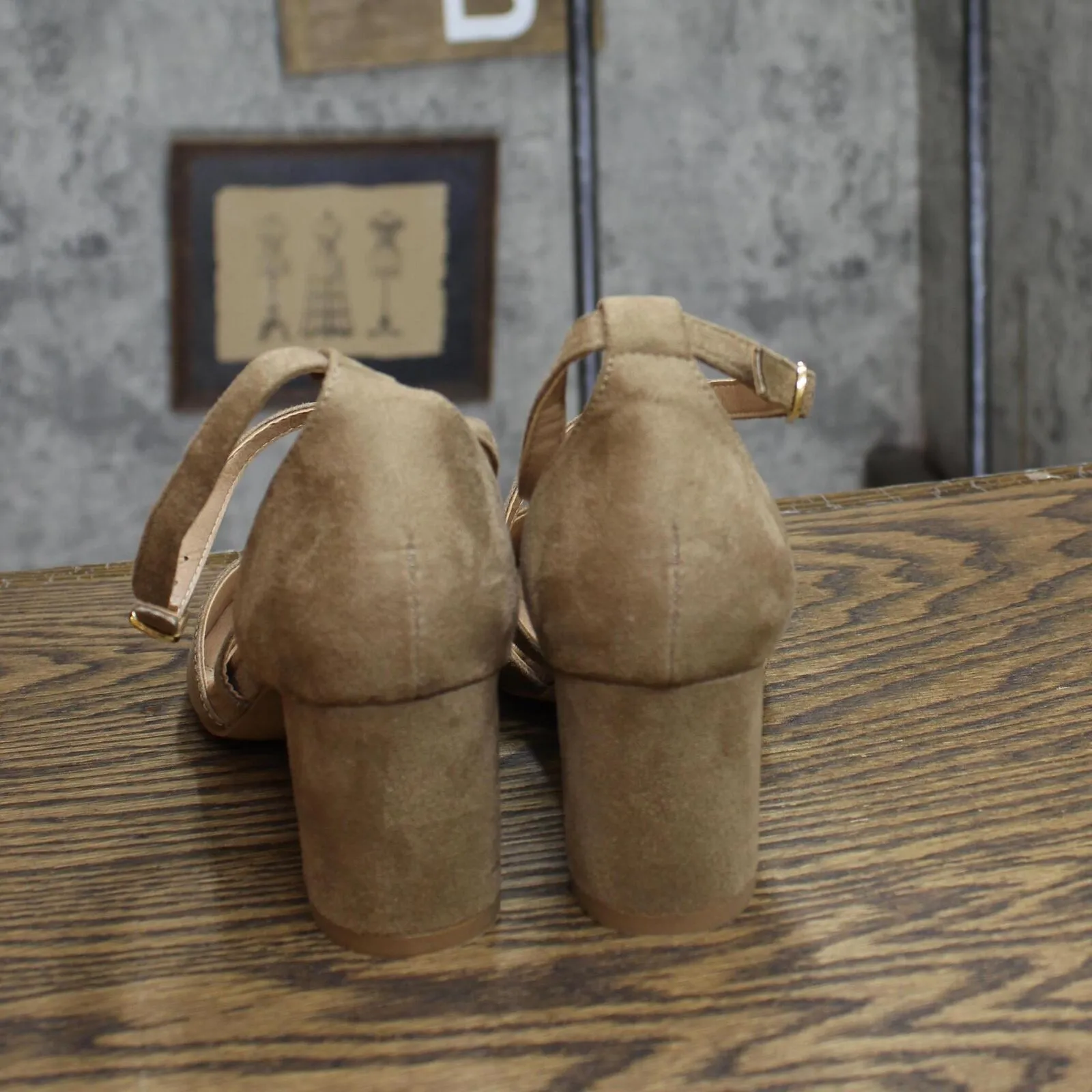 Journee Collection Foster Tru Comfort Foam Toe Block Heel Pumps Taupe Brown 6.5M