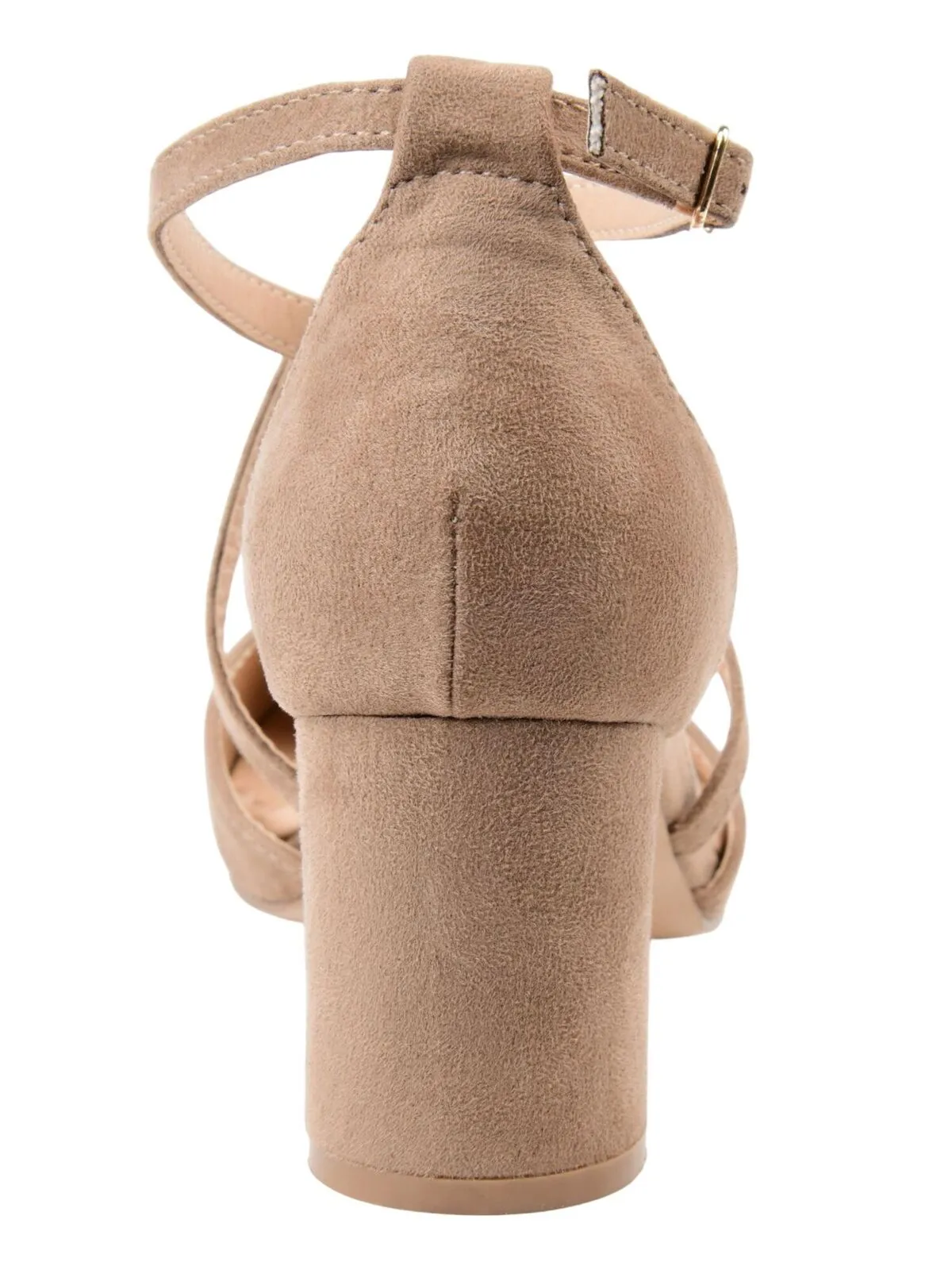Journee Collection Foster Tru Comfort Foam Toe Block Heel Pumps Taupe Brown 6.5M