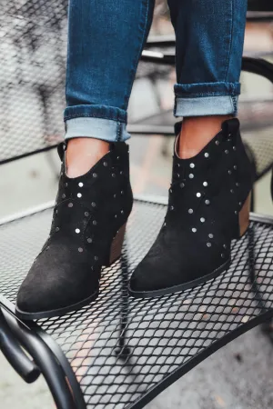 Kinley Studded Booties - Black