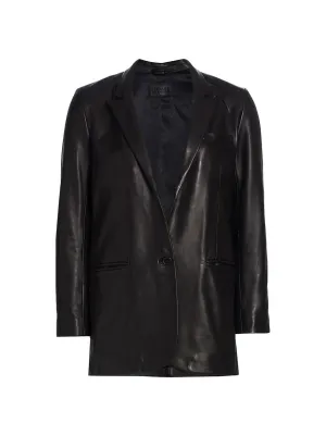 Leather Blazer in Black