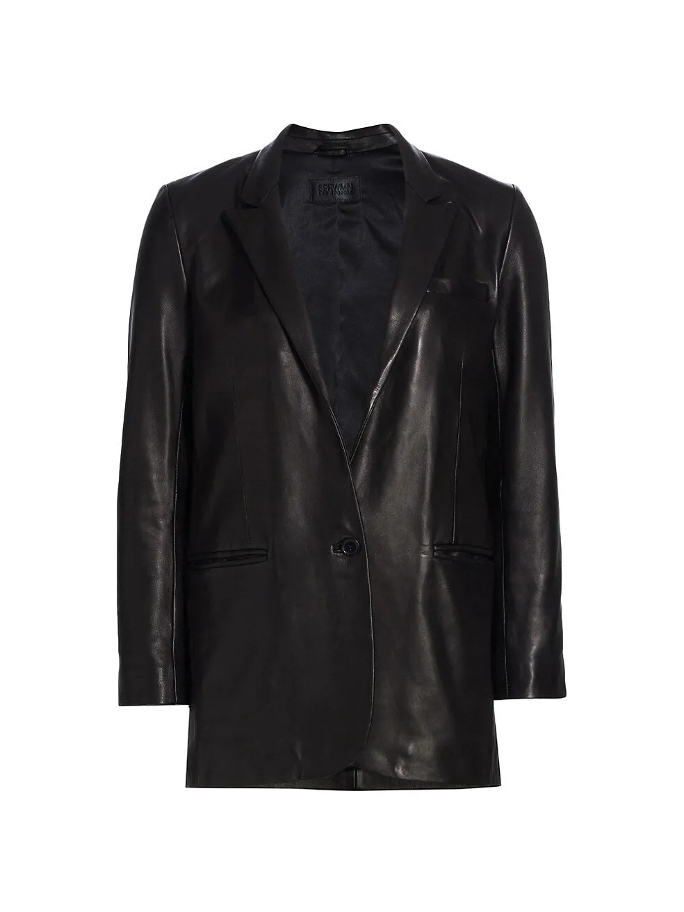 Leather Blazer in Black